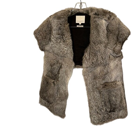 Opening Ceremoney dove gray real rabbit fur capelet shrug WEDDING XS ASN… - Picture 1 of 5